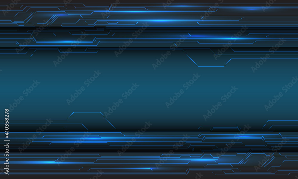 Poster abstract blue technology circuit cyber pattern line shadow with blank space design modern futuristic