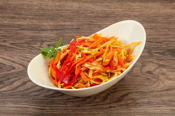 Cabbage salad with carrot and pepper