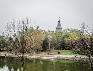 The Begej River flows through Timisoara, Romania 