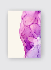 Alcohol ink vector texture banner. Fluid ink abstract background.