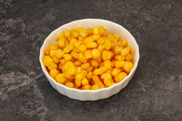 Sweet corn seeds in the bowl
