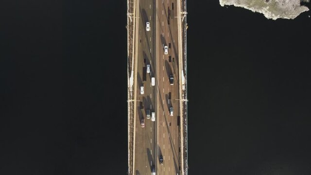 Big beautiful bridge across a huge river