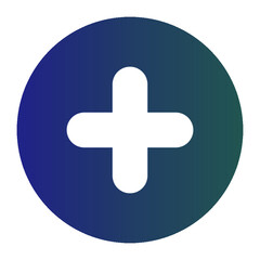 Blue Gradient Plus Icon
