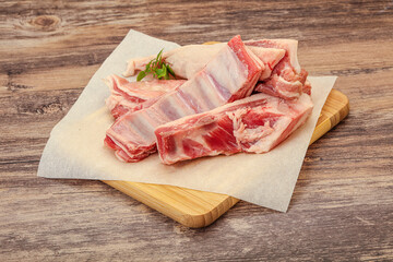 Raw lamb ribs for cooking