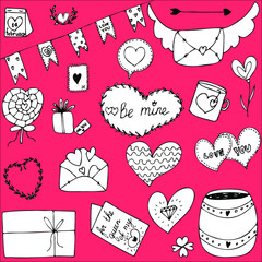 vector valentines day set isolated elements