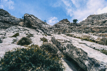 cloudy day in the mountains of the natural park of the ports, in tarragona (spain).
