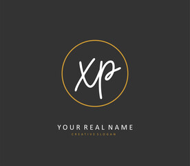 XP Initial letter handwriting and signature logo. A concept handwriting initial logo with template element.