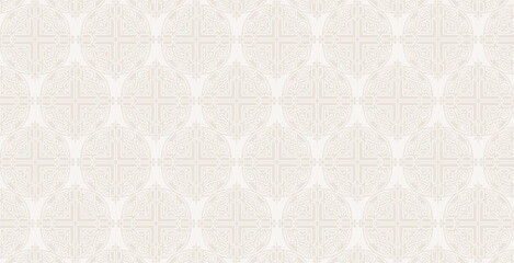 ornamental mandala design seamless pattern in white