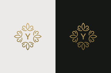 Letter Y Monogram design elements, graceful template. Elegant line art logo design. Retro Vintage Insignia or Logotype.