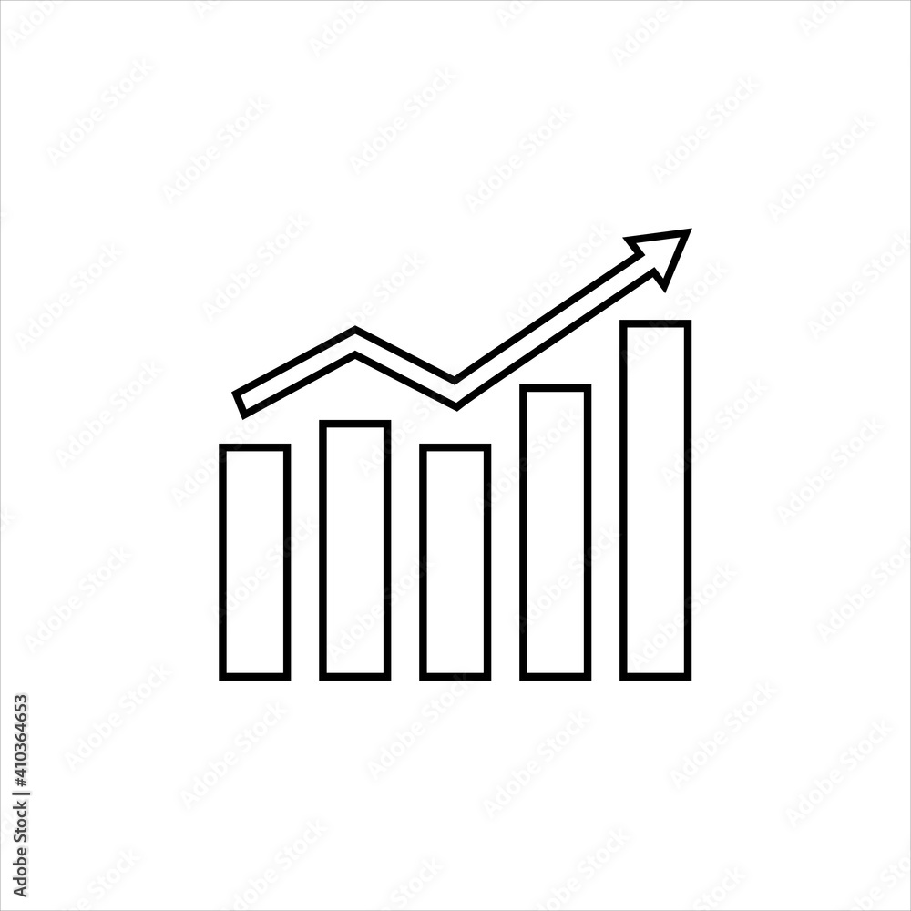 Aufkleber graph icon in trendy flat style isolated on white background. chart bar symbol for your web site des