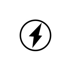Lightning icon. Energy vector icon, lightning sign. charge flat symbol on white background. Round icon with shadow