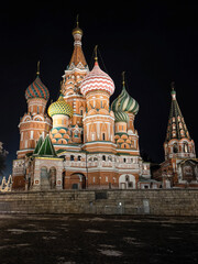 Night view of St. Basil's Cathedral.


