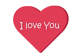 Valentine's Day declaration of love. I Love You template. February 14 celebration.