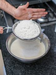 Cheese cake in the making