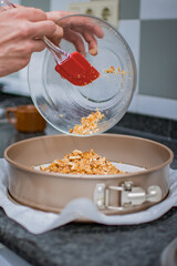 Cheese cake in the making