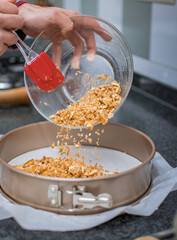 Cheese cake in the making