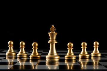 chess board game for ideas and competition and strategy, business success concept