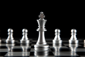 chess board game for ideas and competition and strategy, business success concept
