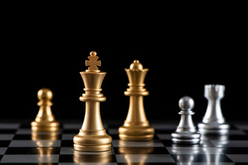 chess board game for ideas and competition and strategy, business success concept