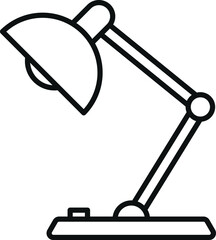 Table lamp. Icon for internet or posters. Office tools.