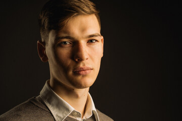 Fototapeta premium attractive guy with a disgruntled expression