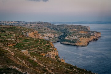 view of the city of the sea in Gozo