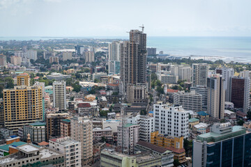Aerial view of Dar Es Salaam capital of Tanzania in Africa