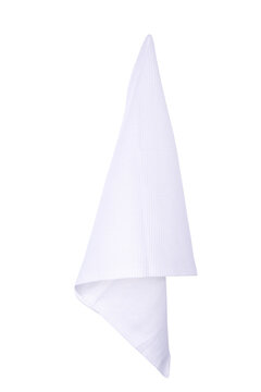 White kitchen towel  isolated on white background. Cooking and cleaning mock up for design.