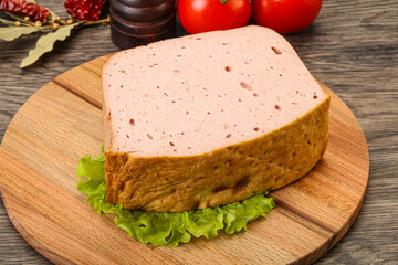 Homemade baked traditional meat loaf