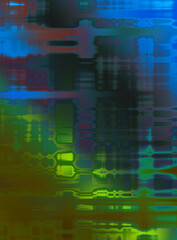 Urban grunge background with geometrical pattern. Linear colorful texture. Futuristic wallpaper of a decaying texture..