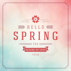 Spring vector typographic poster or greeting card design.