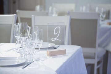Elegant table set up for dinning room