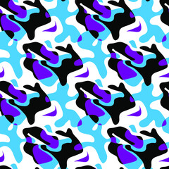 Seamless abstract pattern with wave vector shapes 