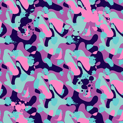 Seamless abstract pattern with wave vector shapes 