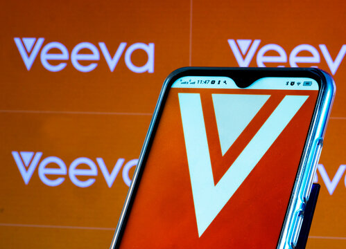 In this photo illustration a Veeva Systems Inc. logo is seen displayed on a smartphone