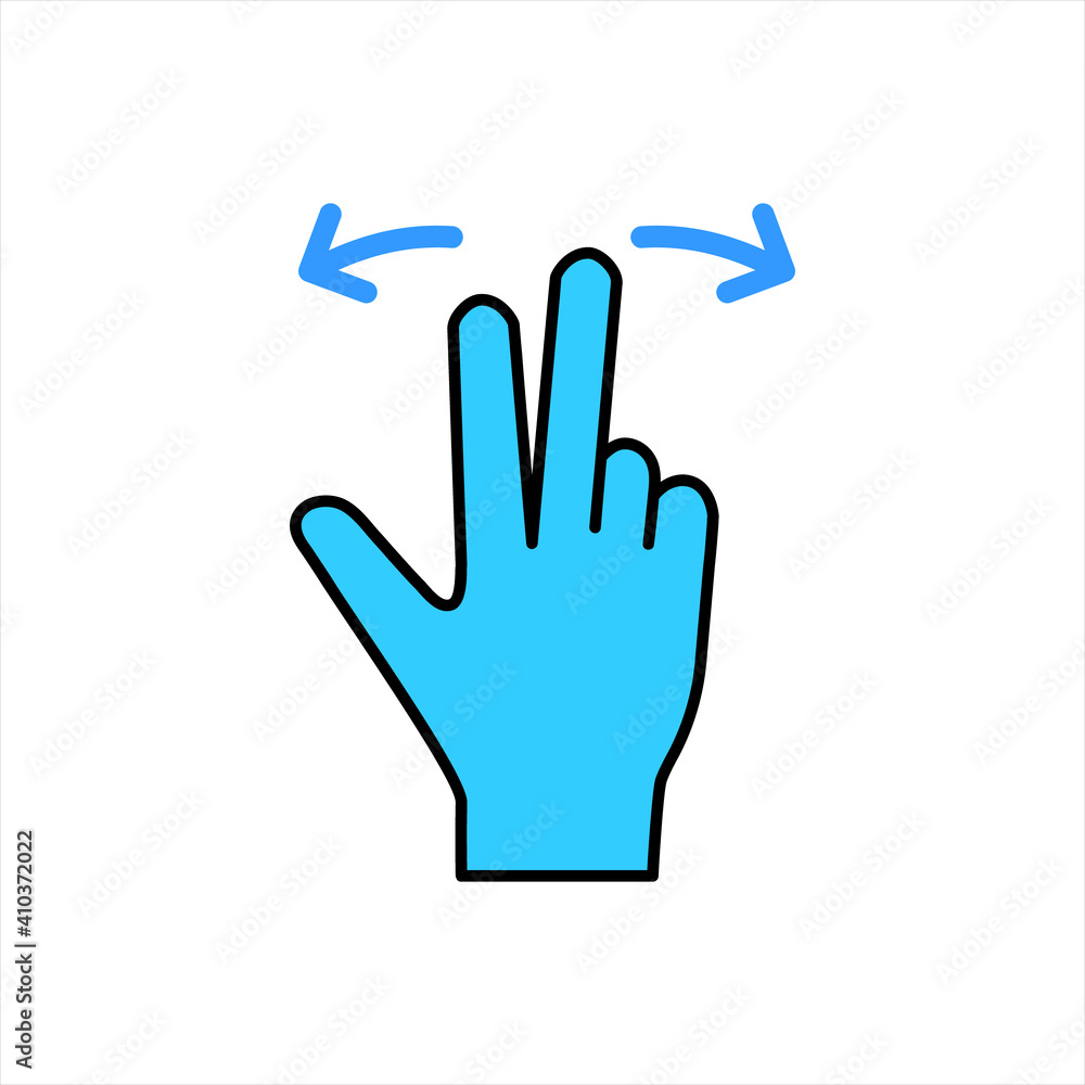 Aufkleber gesture icons for mobile applications. user interface gesture icon on white background. color editab