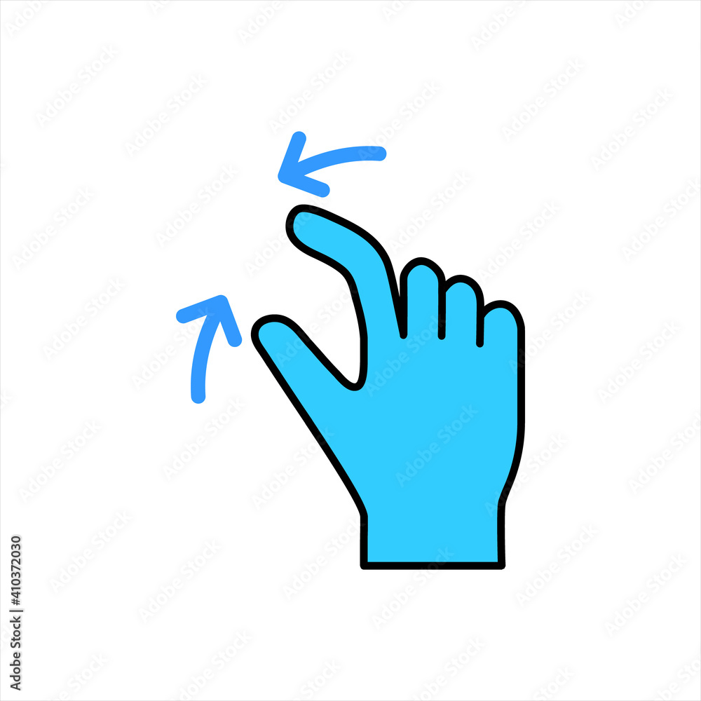 Aufkleber gesture icons for mobile applications. user interface gesture icon on white background. color editab