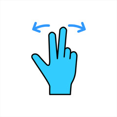 Gesture icons for mobile applications. User interface gesture icon on white background. color editable
