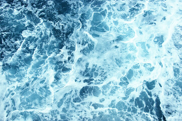 Fototapeta premium Sea water top view. Wave splash background.