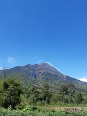 mountain and clouds