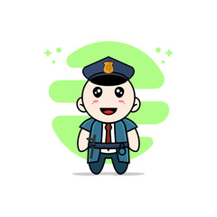 Obraz na płótnie Canvas Cute businessman character wearing police costume.