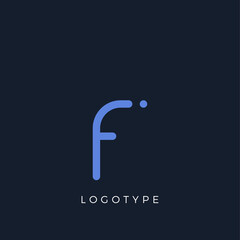 Minimalist letter f with dots, awesome monogram. Lowercase letter for modern and creative logo concept. Initials template on dark background. Vector design.