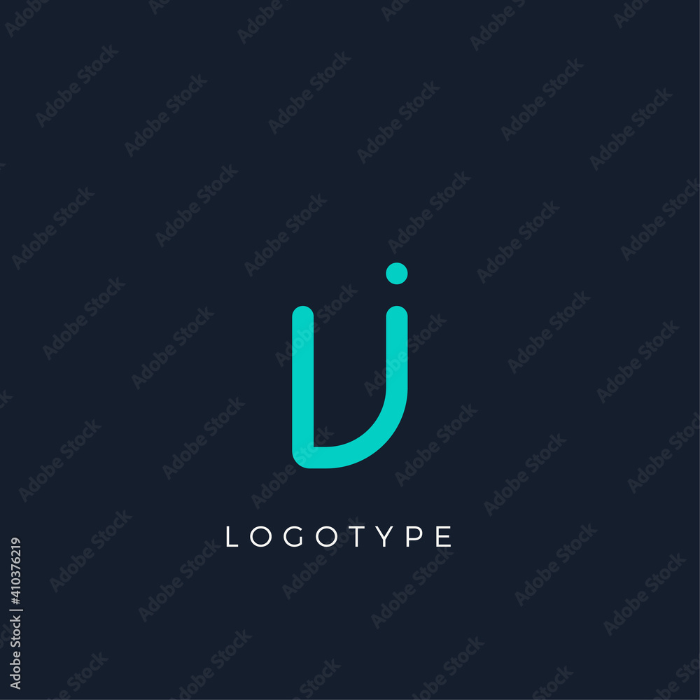 Poster minimalist letter with dots, awesome monogram. lowercase letter for modern and creative logo concept