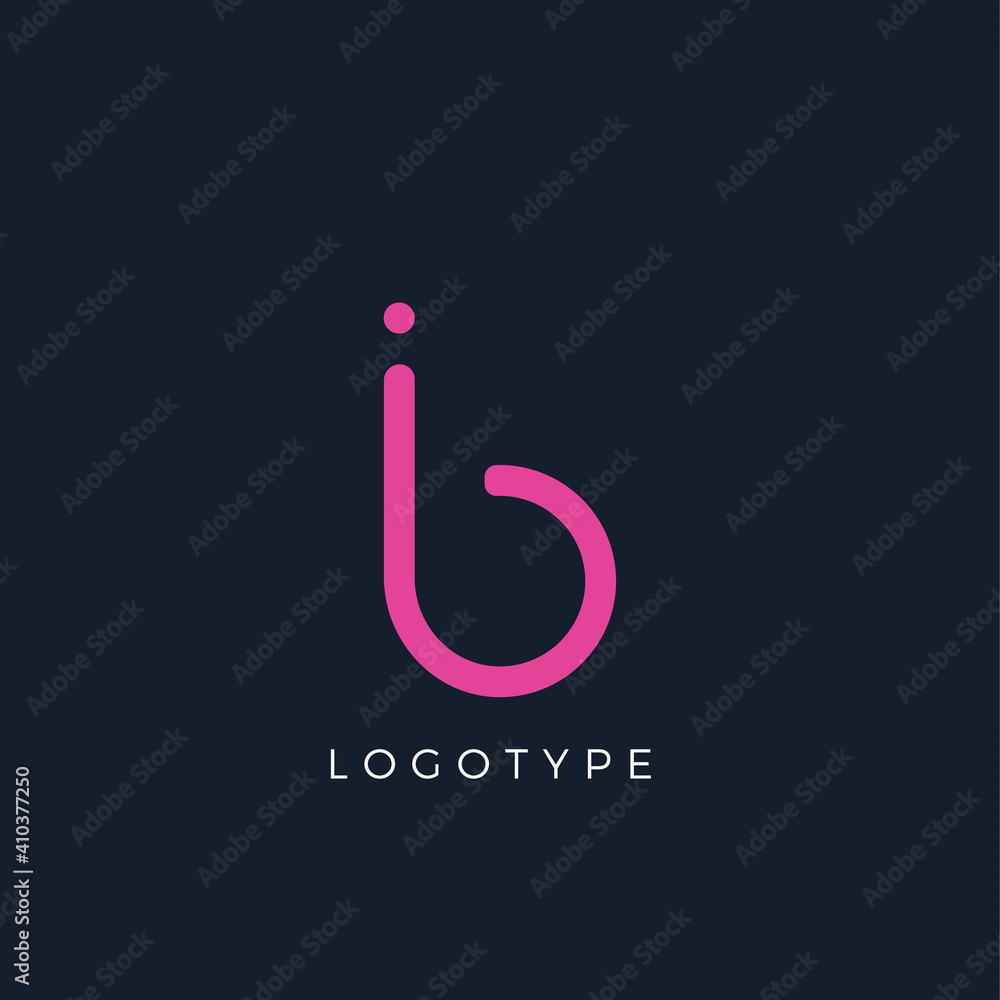 Poster minimalist letter b with dots, awesome monogram. lowercase letter for modern and creative logo conce