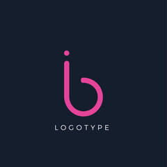 Minimalist letter b with dots, awesome monogram. Lowercase letter for modern and creative logo concept. Initials template on dark background. Vector design.