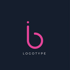 Minimalist letter b with dots, awesome monogram. Lowercase letter for modern and creative logo concept. Initials template on dark background. Vector design. © artyway