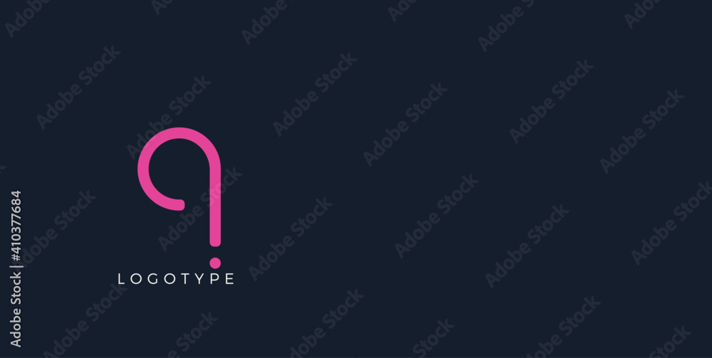 Poster minimalist letter q with dots, awesome monogram. lowercase letter for modern and creative logo conce