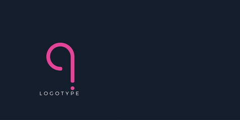 Fototapeta premium Minimalist letter q with dots, awesome monogram. Lowercase letter for modern and creative logo concept. Initials template on dark background. Vector design.