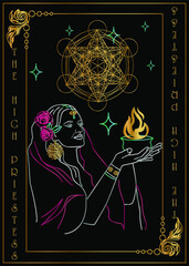 
the illustration - card for tarot - The High Priestess.
