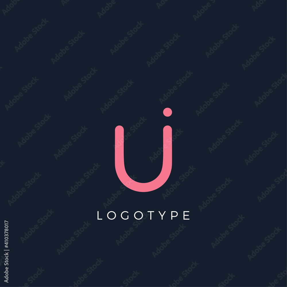 Poster minimalist letter with dots, awesome monogram. lowercase letter for modern and creative logo concept